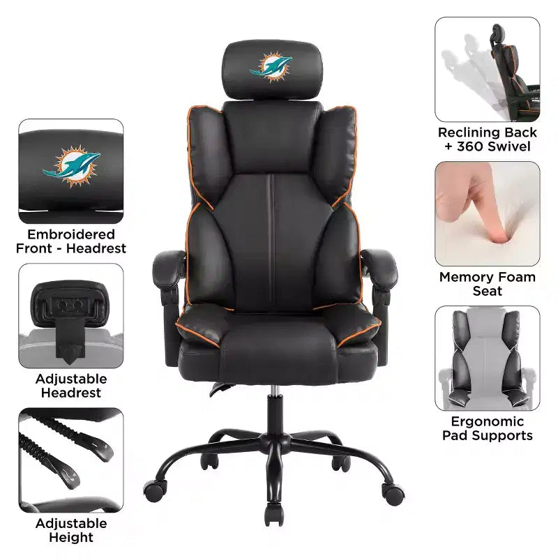 Sillón de oficina del campeón de los Miami Dolphins de la NFL