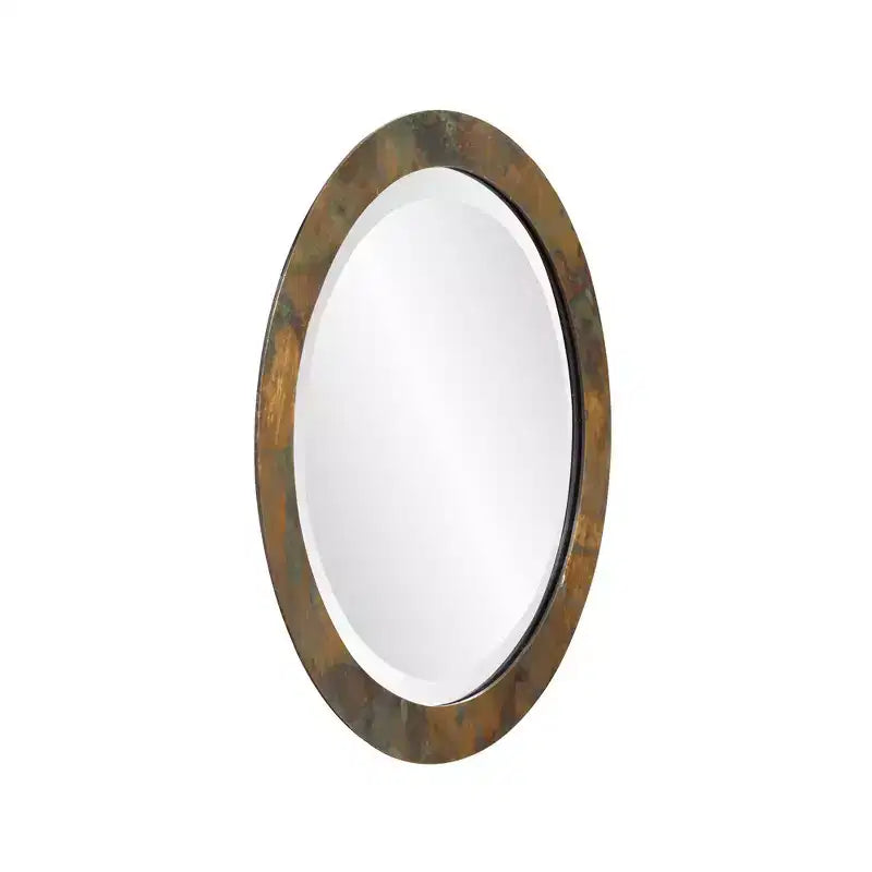 Espejo de pared redondo con marco de cobre: Decoración moderna, 40 cm de diámetro, no requiere montaje