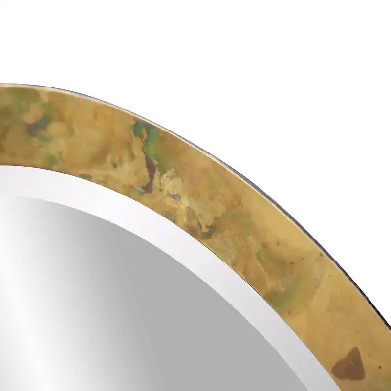 Espejo de pared redondo con marco de cobre: Decoración moderna, 40 cm de diámetro, no requiere montaje