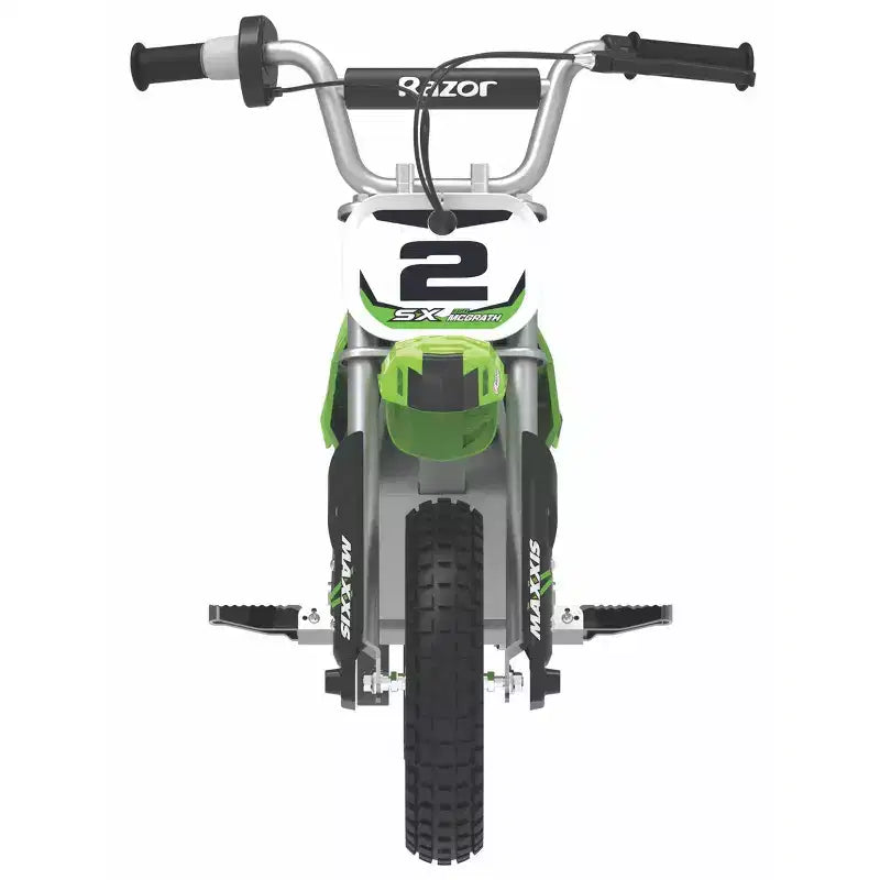 Razor SX350 Dirt Rocket McGrath Motocross Bicicleta eléctrica - Verde: Cuadro de acero, motor de 250W