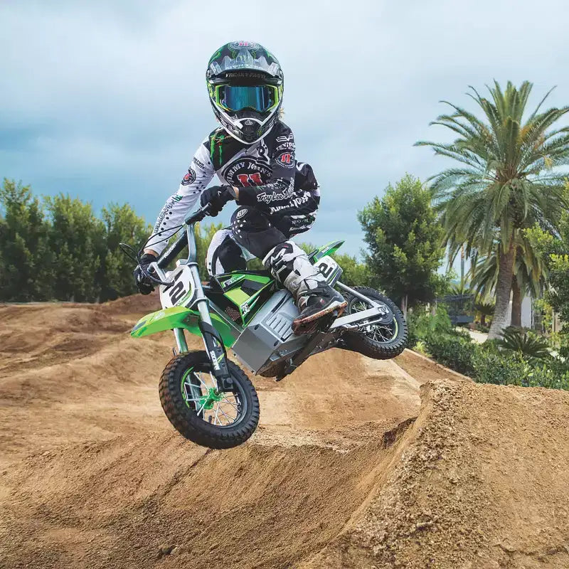 Razor SX350 Dirt Rocket McGrath Motocross Bicicleta eléctrica - Verde: Cuadro de acero, motor de 250W