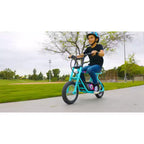 Bicicleta eléctrica tipo crucero Razor Rambler de 12" con barra baja - Menta: motor de 250 W, cuadro de acero