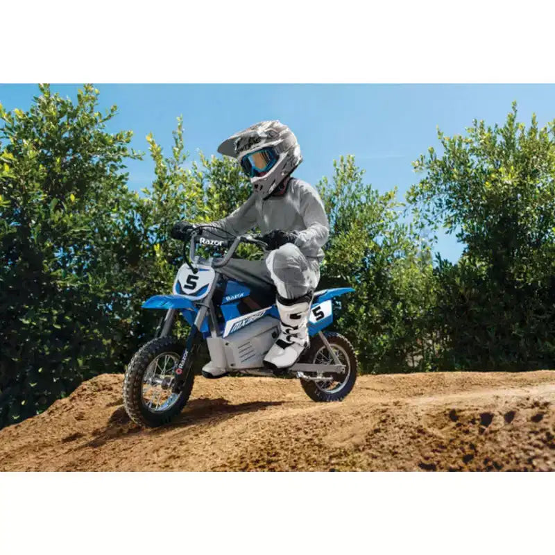 Moto eléctrica Razor MX350 Dirt Rocket de 24 V - Azul: motor de 250 W, 22,5 km/h