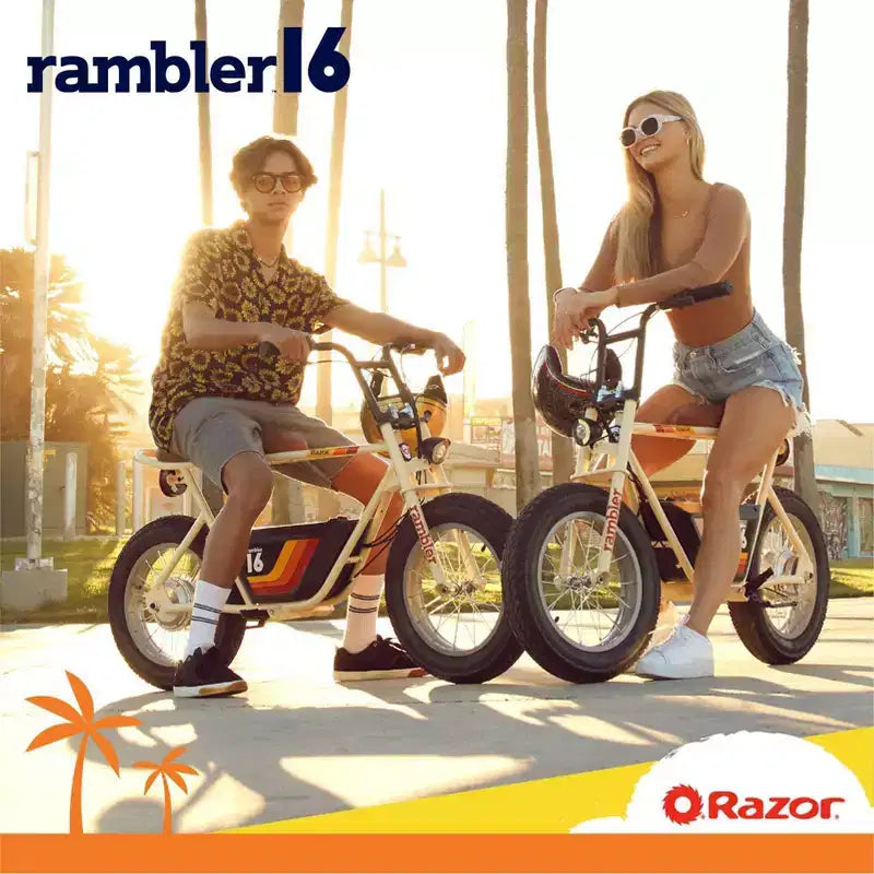 Patinete eléctrico Razor Rambler Step Over - Beige: motor de 350 W, velocidad de 25 km/h