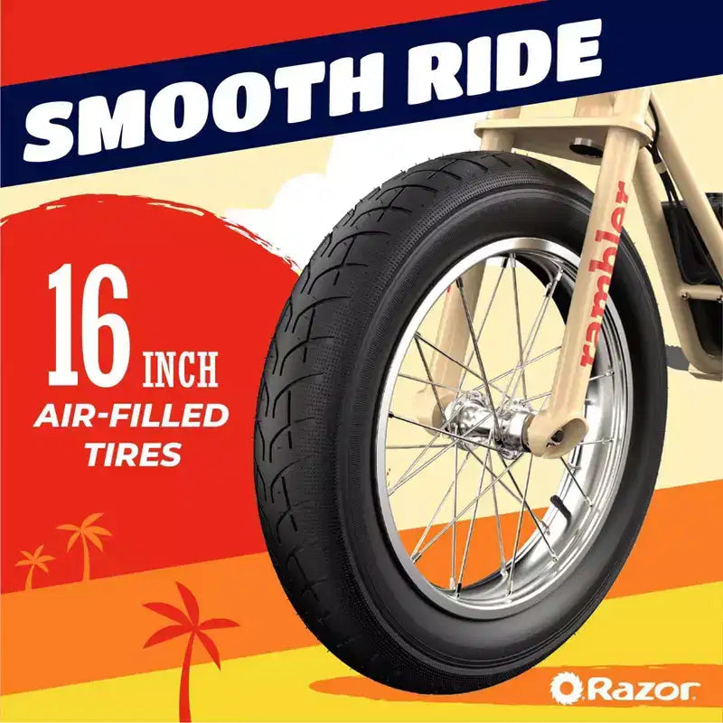 Patinete eléctrico Razor Rambler Step Over - Beige: motor de 350 W, velocidad de 25 km/h