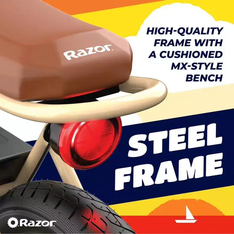 Patinete eléctrico Razor Rambler Step Over - Beige: motor de 350 W, velocidad de 25 km/h