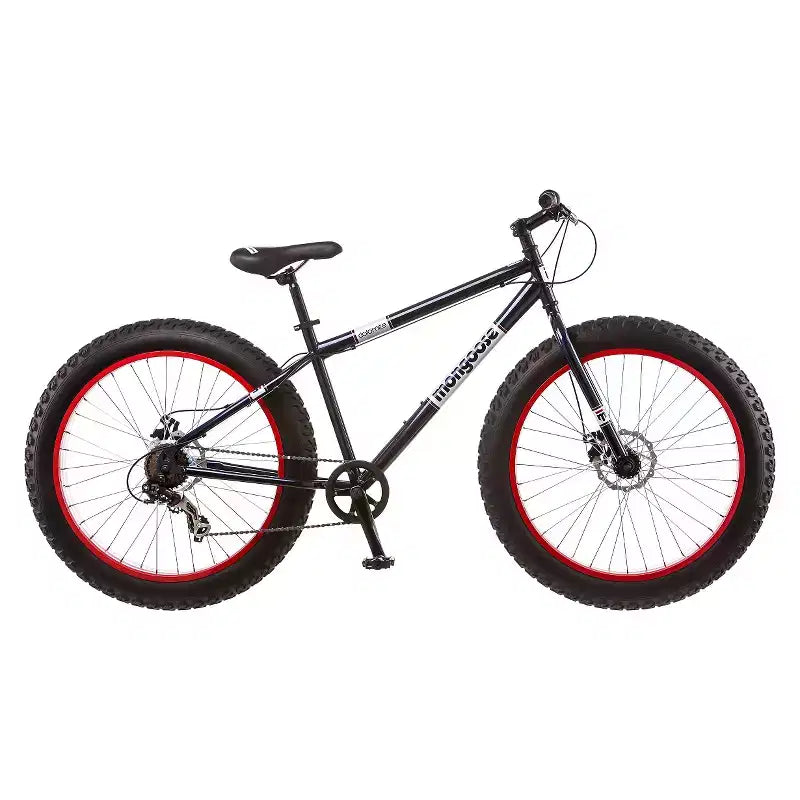 Bicicleta de montaña Mongoose para hombre, con neumáticos anchos de 26", modelo Dolomite - Azul marino/rojo