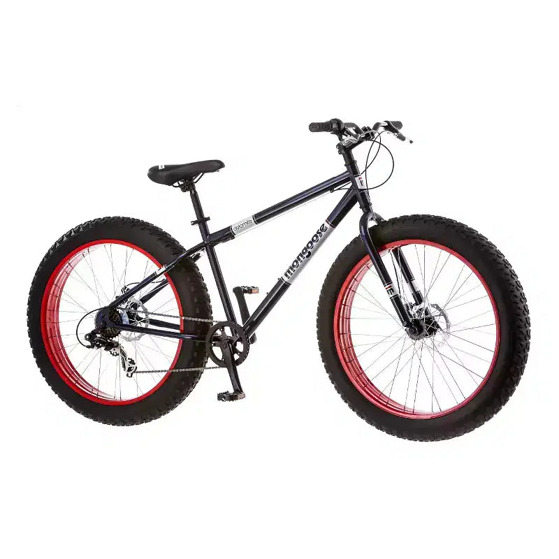 Bicicleta de montaña Mongoose para hombre, con neumáticos anchos de 26", modelo Dolomite - Azul marino/rojo