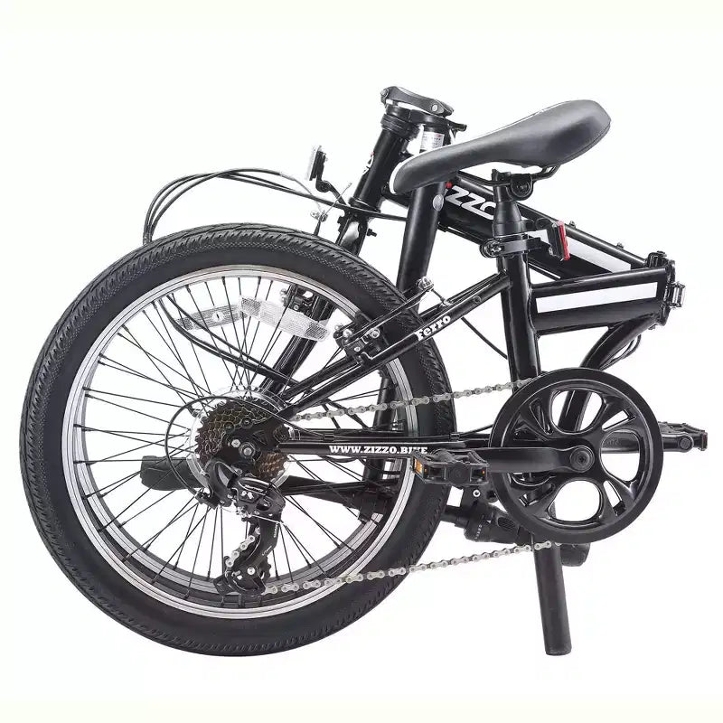 Bicicleta plegable ZiZZO Ferro de acero de 20" y 7 velocidades - Negro