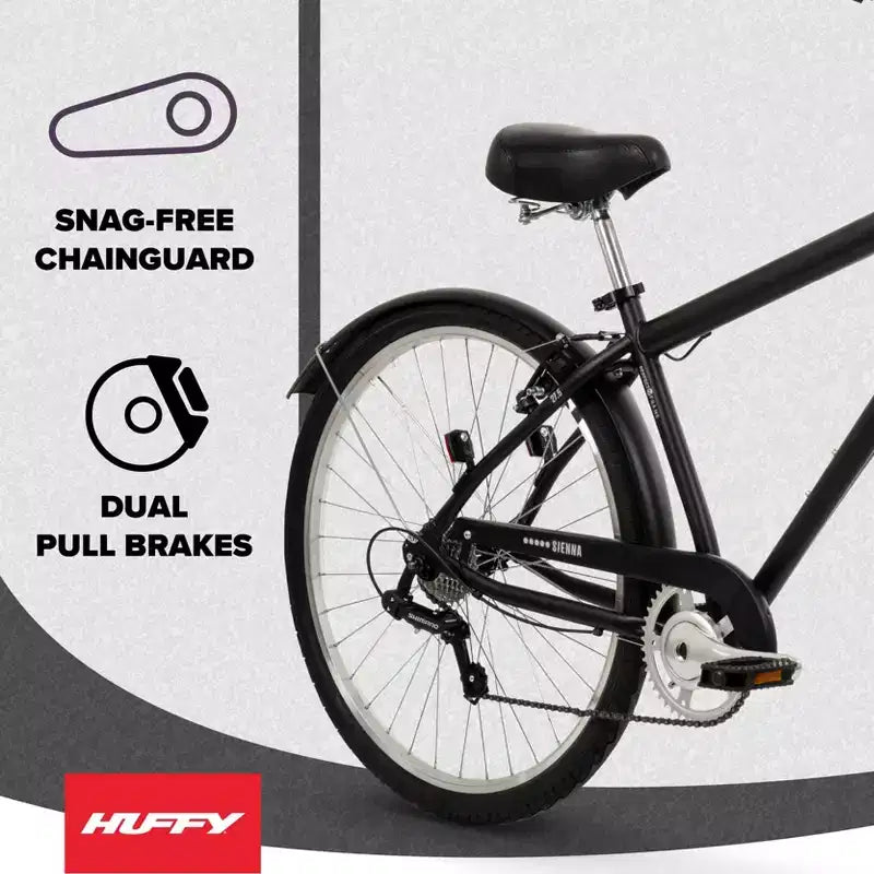 Bicicleta cómoda Huffy Sienna de 27.5" para mujer - Negra