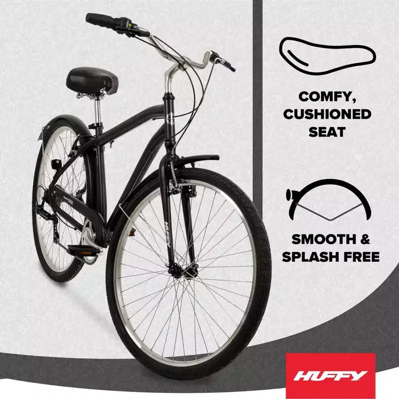 Bicicleta cómoda Huffy Sienna de 27.5" para mujer - Negra