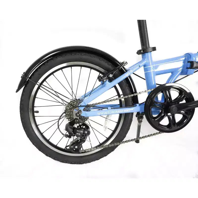 Bicicleta plegable ZiZZO Via de aluminio de 7 velocidades y 20" - Azul Cielo