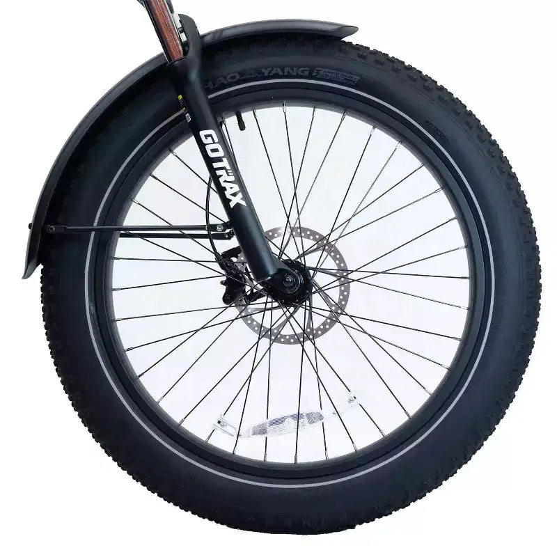 Bicicleta eléctrica híbrida GOTRAX para adultos con neumáticos gruesos de 26 pulgadas y cuadro bajo - Verde