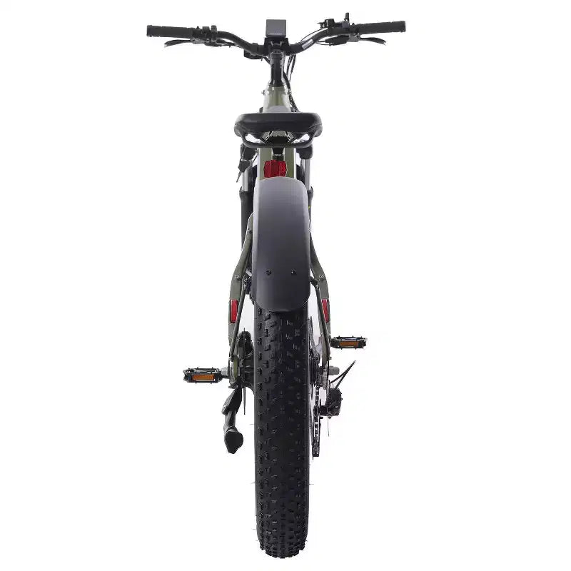 Bicicleta eléctrica híbrida GOTRAX para adultos con neumáticos gruesos de 26 pulgadas y cuadro bajo - Verde