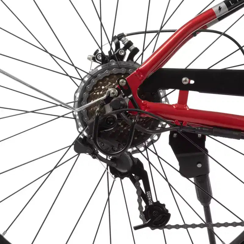 Bicicleta eléctrica Huffy Lyndon Step-Through - Ruedas de 27.5" - 20 MPH - 36V - Roja