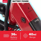 Bicicleta eléctrica Huffy Lyndon Step-Through - Ruedas de 27.5" - 20 MPH - 36V - Roja