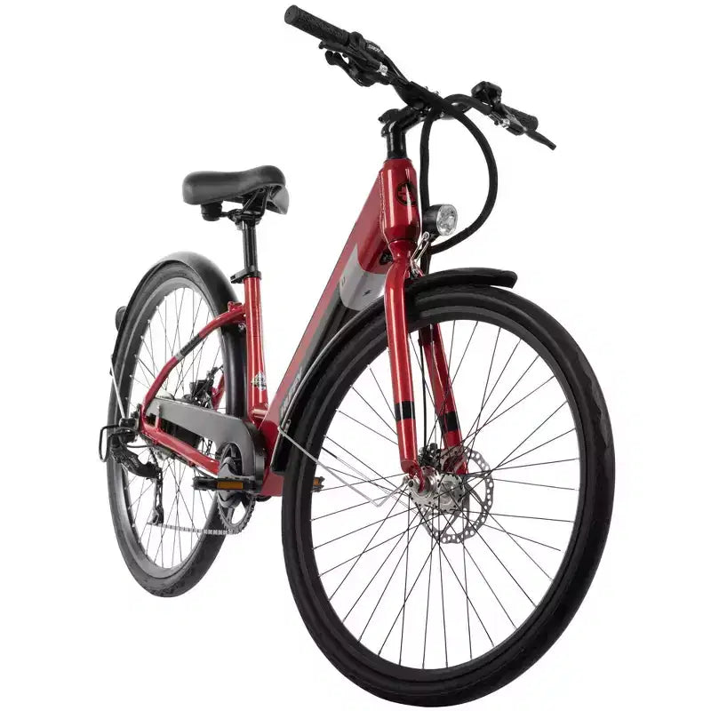 Bicicleta eléctrica Huffy Lyndon Step-Through - Ruedas de 27.5" - 20 MPH - 36V - Roja