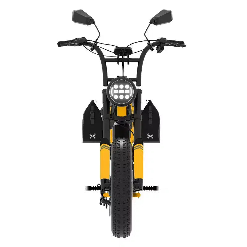 Bicicleta eléctrica tipo crucero Hover 1 Adult Altai Pro R750 de 20" con barra superior baja - Amarilla