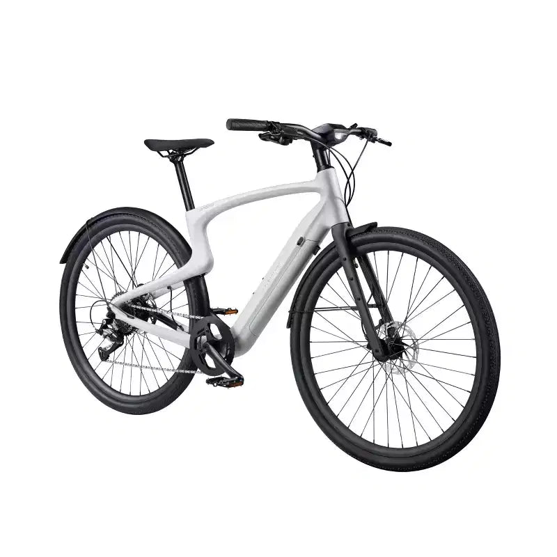 Bicicleta Eléctrica de Paseo Urtopia Adult Carbon 1 Pro Inteligente de 27.64'' con Barra Alta - Blanca S