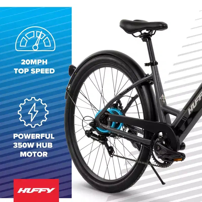 Bicicleta eléctrica Huffy Vienna de 27.5" y 36 V para adultos - Gris mate