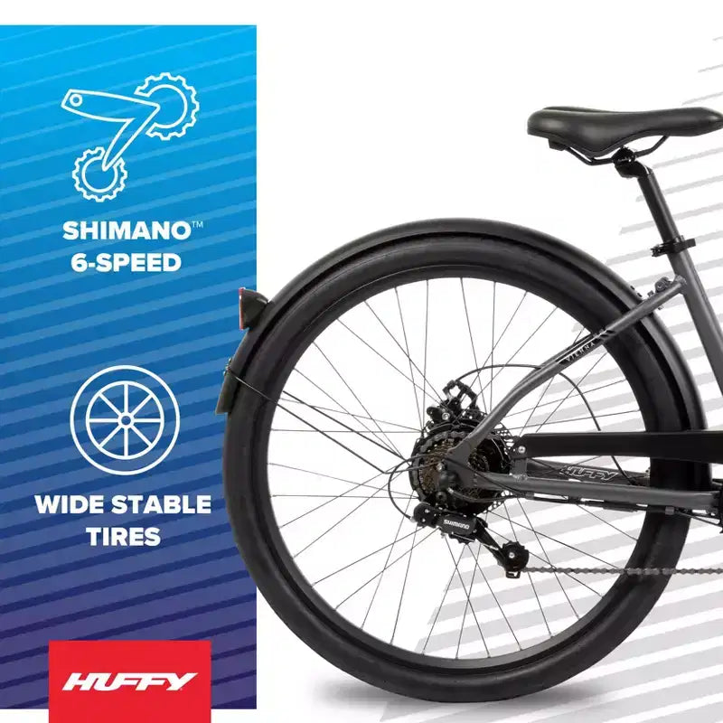 Bicicleta eléctrica Huffy Vienna de 27.5" y 36 V para adultos - Gris mate