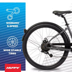 Bicicleta eléctrica Huffy Vienna de 27.5" y 36 V para adultos - Gris mate