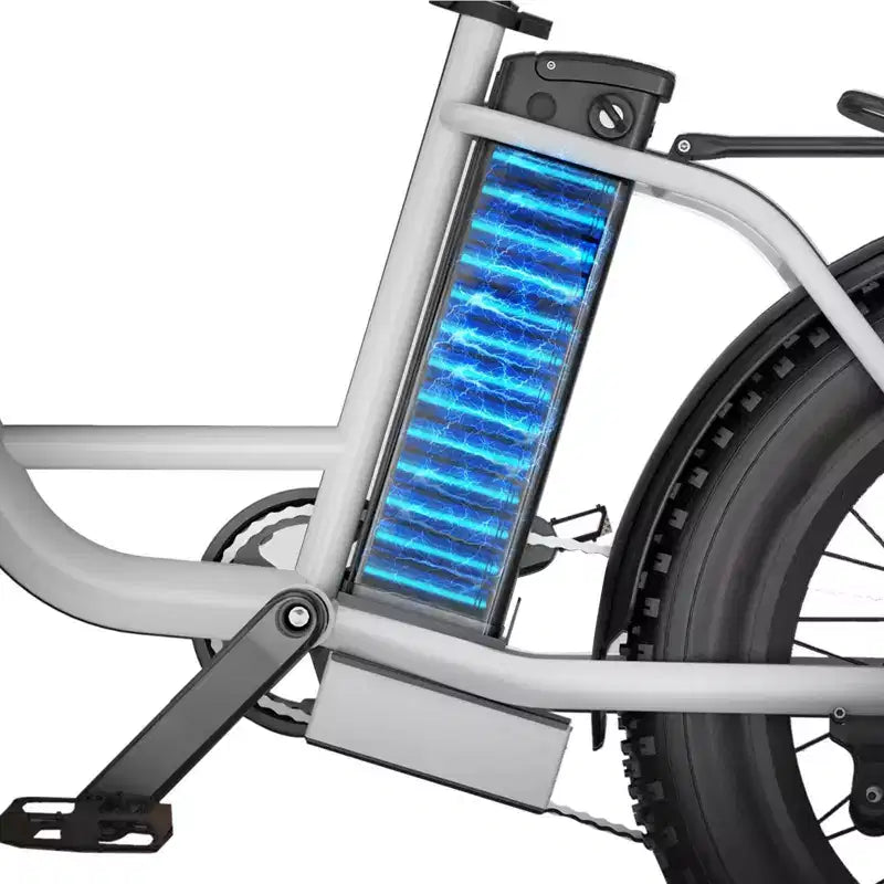 Bicicleta eléctrica tipo crucero Hiboy Adult EX6 de 20" con cuadro bajo - Blanca