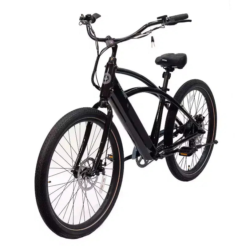 Bicicleta eléctrica tipo crucero para adultos GOTRAX Shoreline de 27.5" con barra superior baja - Negra