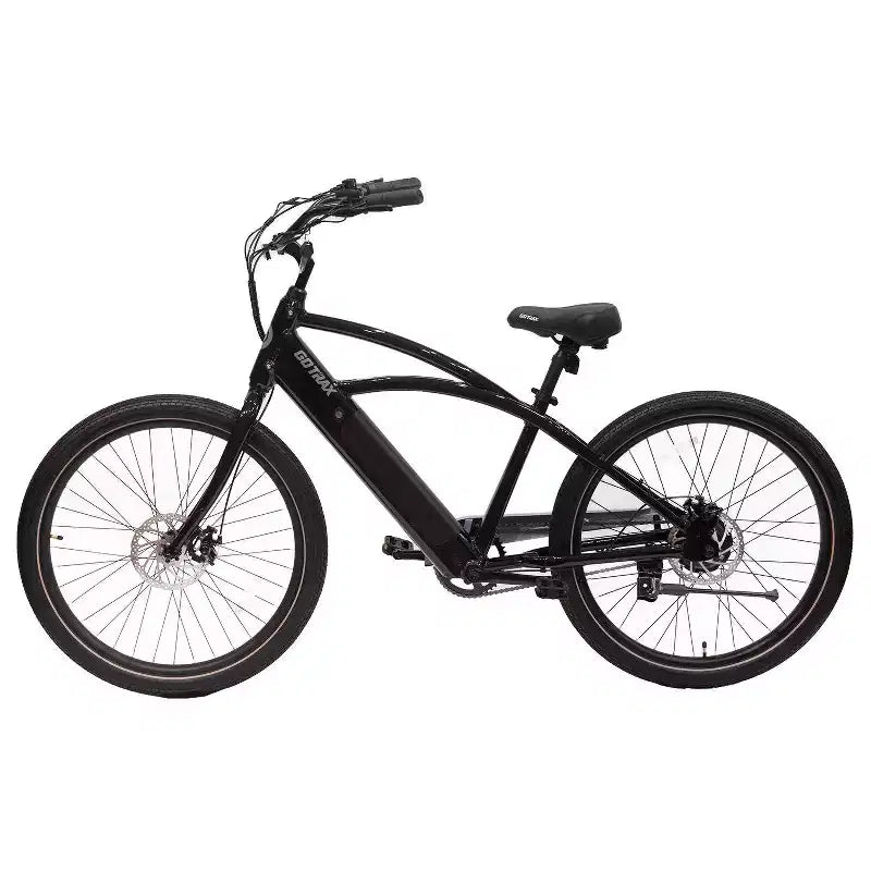 Bicicleta eléctrica tipo crucero para adultos GOTRAX Shoreline de 27.5" con barra superior baja - Negra