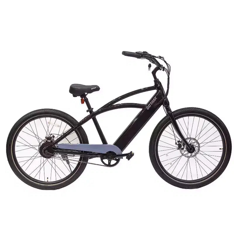 Bicicleta eléctrica tipo crucero para adultos GOTRAX Shoreline de 27.5" con barra superior baja - Negra