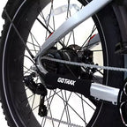 Bicicleta Híbrida Eléctrica GOTRAX de 26" con Neumático Ancho y Cuadro Abierto para Adultos - Plateada