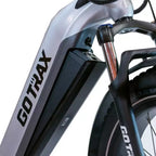 Bicicleta Híbrida Eléctrica GOTRAX de 26" con Neumático Ancho y Cuadro Abierto para Adultos - Plateada