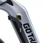 Bicicleta Híbrida Eléctrica GOTRAX de 26" con Neumático Ancho y Cuadro Abierto para Adultos - Plateada