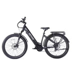 Bicicleta híbrida eléctrica GOTRAX Adult MX1 Mid Drive de 27.5" con cuadro bajo - Negra