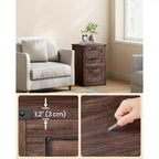 Archivador con 3 cajones, Mueble de archivo, Soporte para impresora, Compatible con A4, tamaño carta, carpetas colgantes, Estilo rústico moderno, para oficina en casa