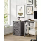 Archivador con 3 cajones, Mueble de archivo, Soporte para impresora, Compatible con A4, tamaño carta, carpetas colgantes, Estilo rústico moderno, para oficina en casa