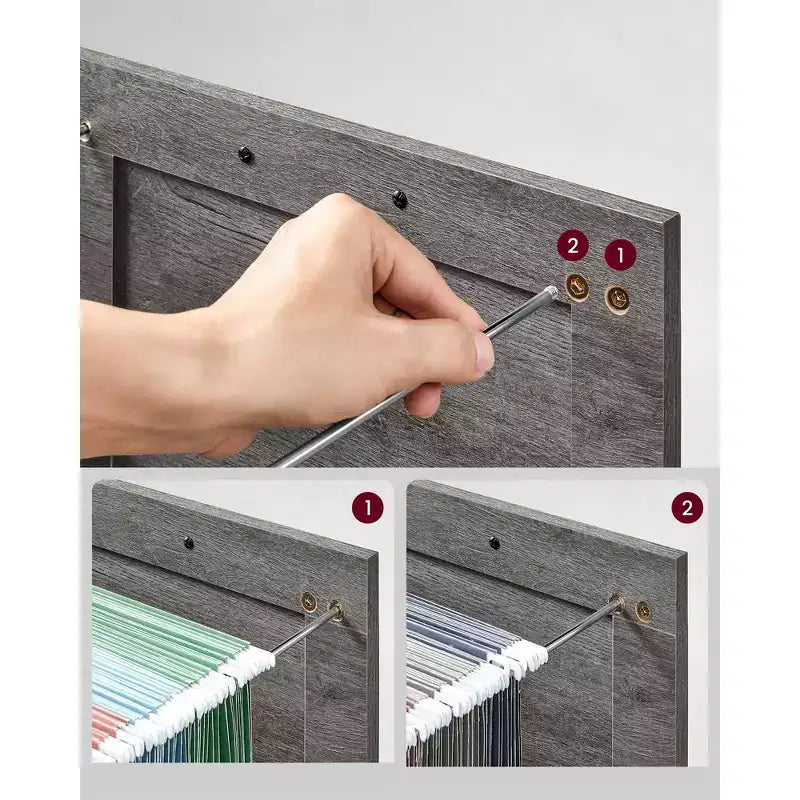 Archivador con 3 cajones, Mueble de archivo, Soporte para impresora, Compatible con A4, tamaño carta, carpetas colgantes, Estilo rústico moderno, para oficina en casa
