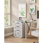 Archivador con 3 cajones, Mueble de archivo, Soporte para impresora, Compatible con A4, tamaño carta, carpetas colgantes, Estilo rústico moderno, para oficina en casa