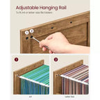 Archivador con 3 cajones, Mueble de archivo, Soporte para impresora, Compatible con A4, tamaño carta, carpetas colgantes, Estilo rústico moderno, para oficina en casa