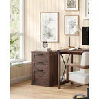 Archivador con 3 cajones, Mueble de archivo, Soporte para impresora, Compatible con A4, tamaño carta, carpetas colgantes, Estilo rústico moderno, para oficina en casa