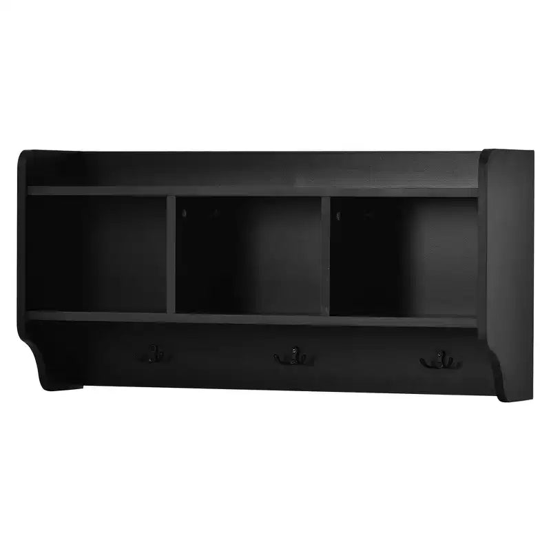 Moderno perchero de entrada con 7 ganchos, 4 puertas y banco de almacenamiento – Madera, 78.7x15x72 pulg.