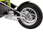 Bicicleta eléctrica Razor RSF650 con neumáticos, motor accionado por cadena y compartimento oculto. Soporta 220 libras y alcanza velocidades de 17 millas por hora.