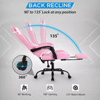 Silla gaming BestMassage Silla de escritorio para oficina, silla de ordenador con reposapiés y soporte lumbar