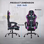 Silla gaming BestMassage Silla de escritorio para oficina, silla de ordenador con reposapiés y soporte lumbar
