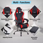 Silla gaming BestMassage Silla de escritorio para oficina, silla de ordenador con reposapiés y soporte lumbar