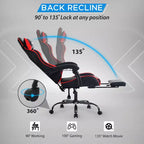 Silla gaming BestMassage Silla de escritorio para oficina, silla de ordenador con reposapiés y soporte lumbar