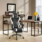 Silla gaming BestMassage Silla de escritorio para oficina, silla de ordenador con reposapiés y soporte lumbar