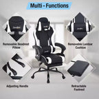 Silla gaming BestMassage Silla de escritorio para oficina, silla de ordenador con reposapiés y soporte lumbar