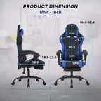 Silla gaming BestMassage Silla de escritorio para oficina, silla de ordenador con reposapiés y soporte lumbar