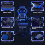Sillón de oficina ELECWISH con reposapiés, soporte lumbar, silla ergonómica transpirable con cojín de muelles ensacados, sillas para adultos